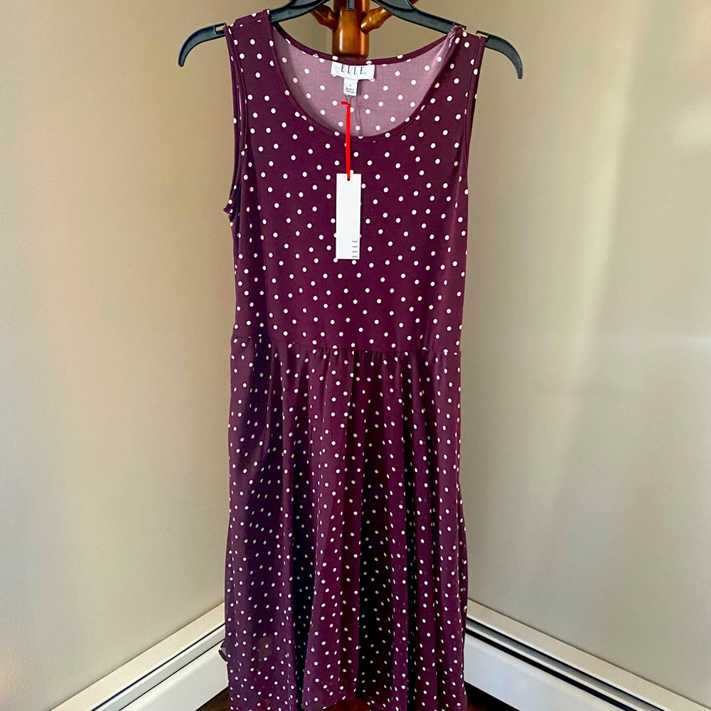 Purple with white polka dots summer dress